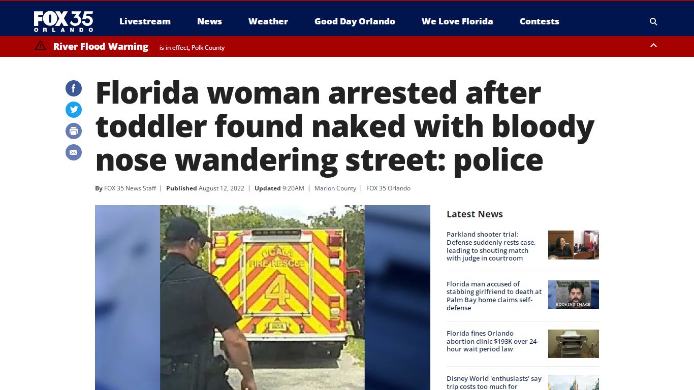 Florida woman arrested after toddler found naked with bloody nose ...